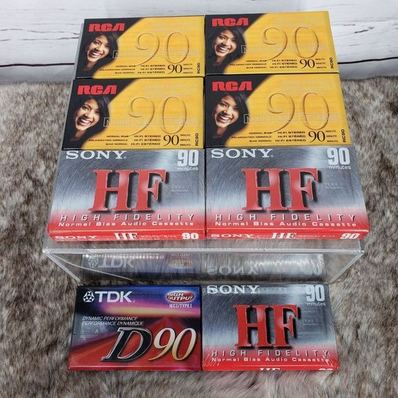 Lot Of 8 Audio Cassette tapes HIGH BIAS Sony, RCA and TDK  90 minutes NEW - Picture 1 of 5